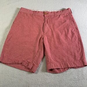 J.Crew Gramercy Shorts Mens 32 Red Cotton Chino Canvas Casual 8" Inseam Summer